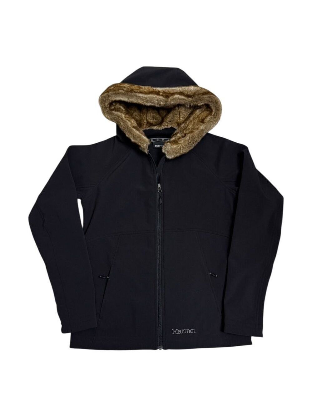 MARMOT Faux Fur Shell Waterproof Ski Casual Windbreaker Jacket Womens Large